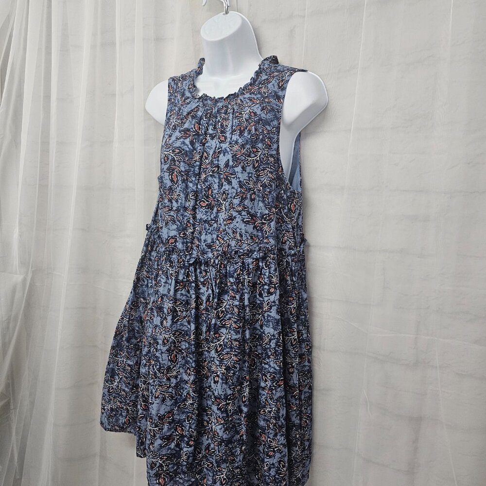 Lucky Brand Dress Blue Floral Boho Cottage Hippie Sleeveless M - Picture 6 of 14